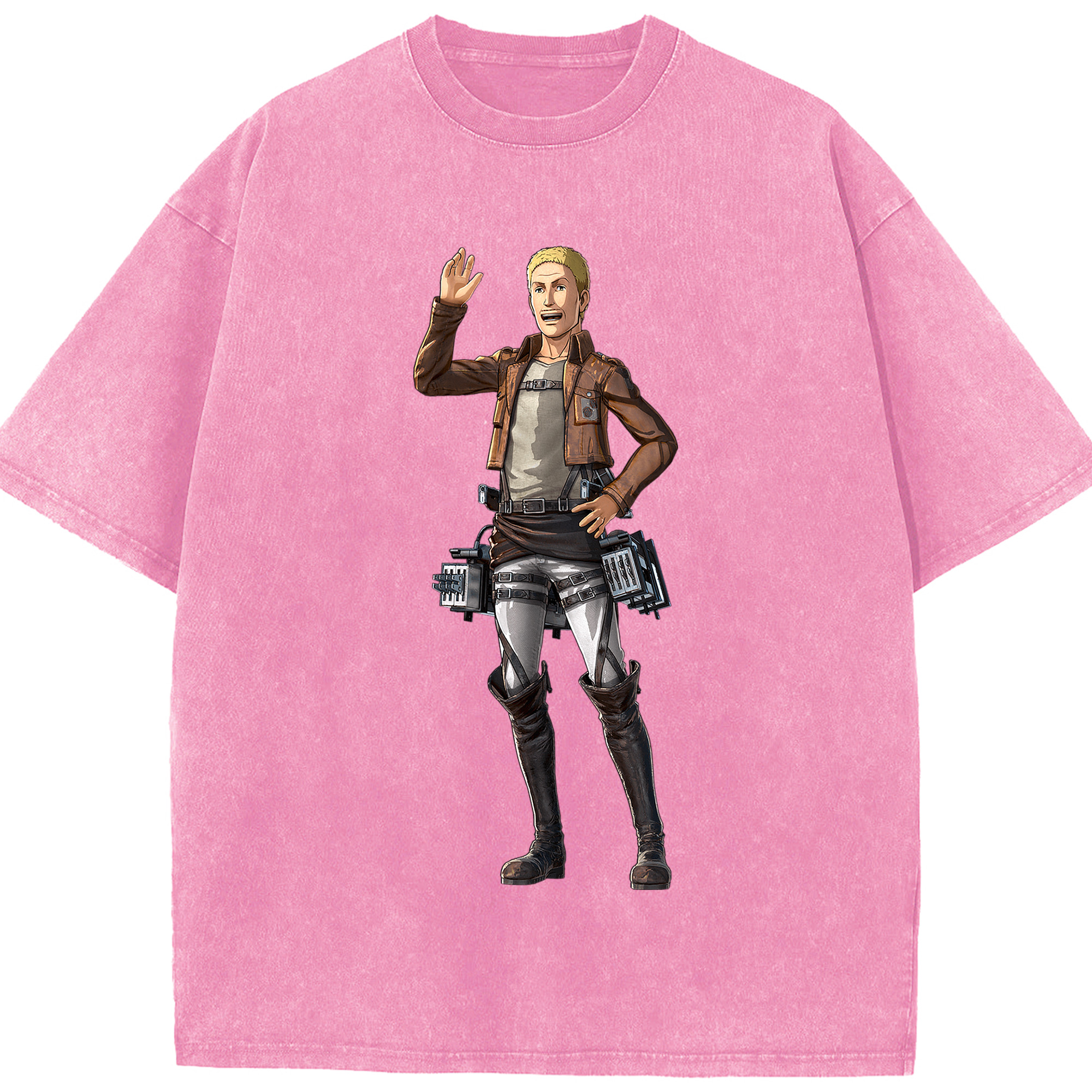 （画像用） 進撃の巨人 ハンネス Attack on Titan Hannes 綿100% ヴィンテージ風 半袖Tシャツ（フロントプリント）